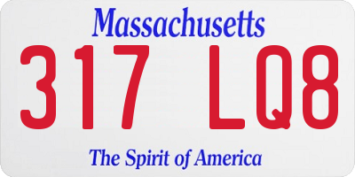MA license plate 317LQ8