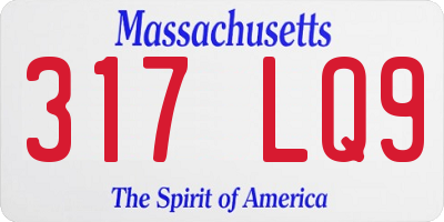 MA license plate 317LQ9
