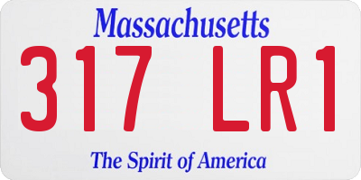 MA license plate 317LR1