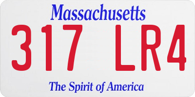 MA license plate 317LR4