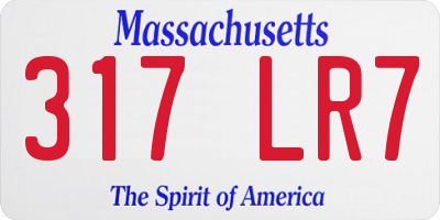 MA license plate 317LR7