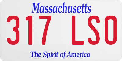 MA license plate 317LS0