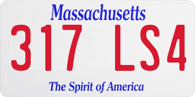 MA license plate 317LS4