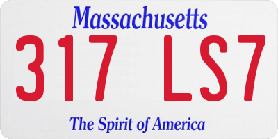 MA license plate 317LS7