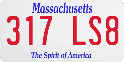 MA license plate 317LS8