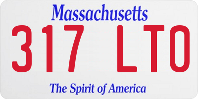 MA license plate 317LT0