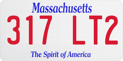 MA license plate 317LT2