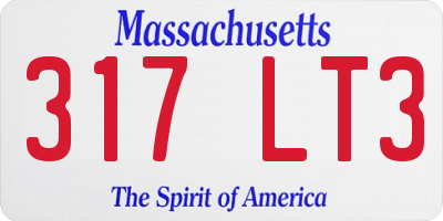 MA license plate 317LT3