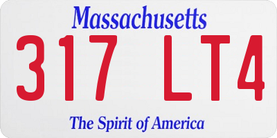 MA license plate 317LT4