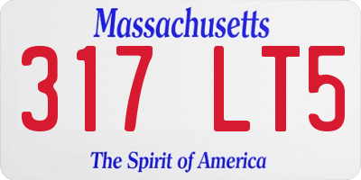 MA license plate 317LT5