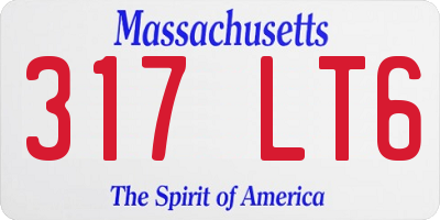 MA license plate 317LT6