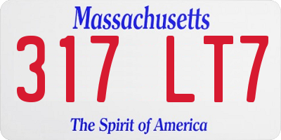 MA license plate 317LT7