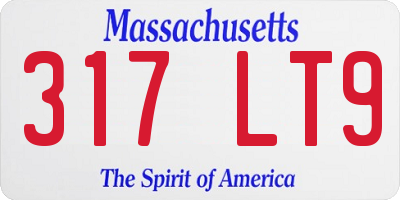 MA license plate 317LT9