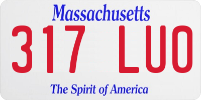 MA license plate 317LU0