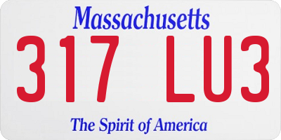 MA license plate 317LU3