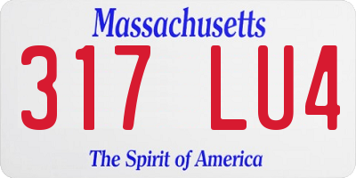 MA license plate 317LU4