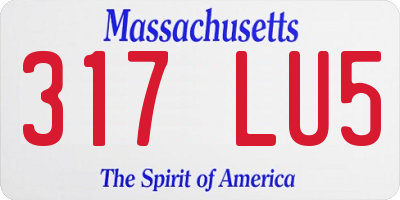 MA license plate 317LU5