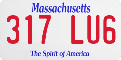 MA license plate 317LU6