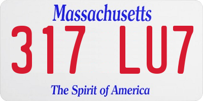 MA license plate 317LU7