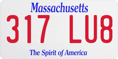 MA license plate 317LU8