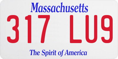 MA license plate 317LU9