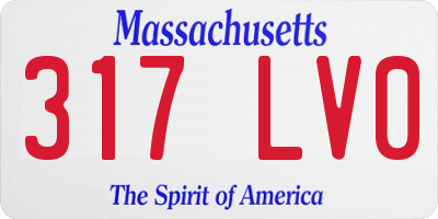 MA license plate 317LV0
