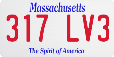 MA license plate 317LV3