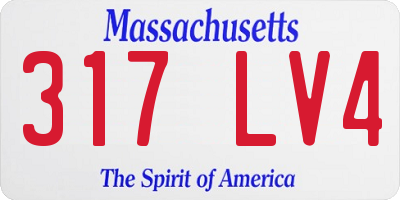 MA license plate 317LV4
