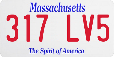 MA license plate 317LV5