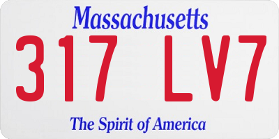 MA license plate 317LV7