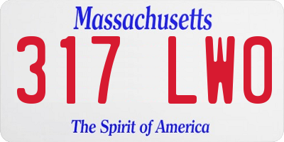 MA license plate 317LW0