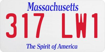 MA license plate 317LW1