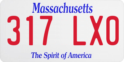 MA license plate 317LX0