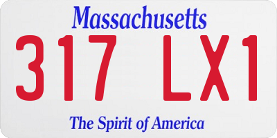 MA license plate 317LX1