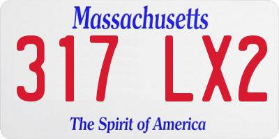 MA license plate 317LX2