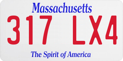 MA license plate 317LX4