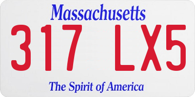 MA license plate 317LX5