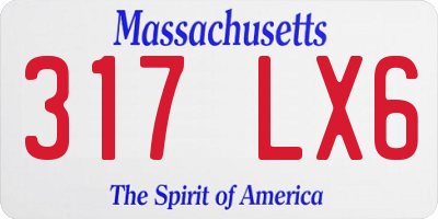 MA license plate 317LX6