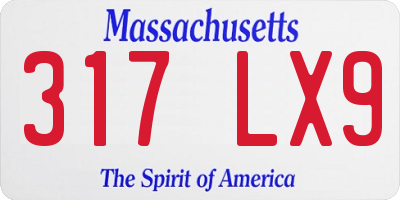 MA license plate 317LX9