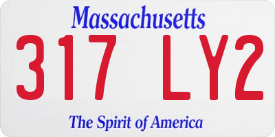 MA license plate 317LY2
