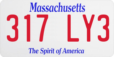MA license plate 317LY3