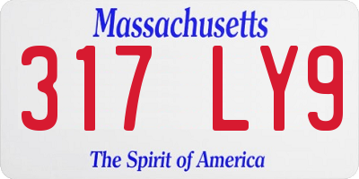 MA license plate 317LY9