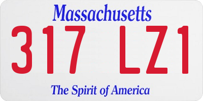MA license plate 317LZ1