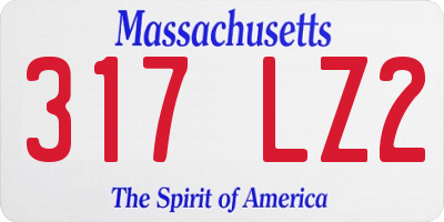 MA license plate 317LZ2
