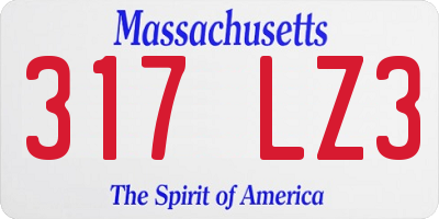 MA license plate 317LZ3