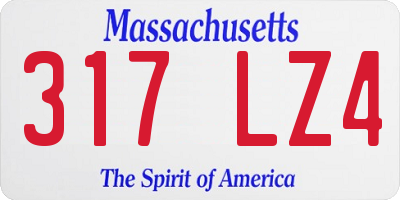 MA license plate 317LZ4