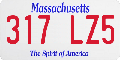 MA license plate 317LZ5