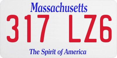 MA license plate 317LZ6