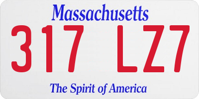 MA license plate 317LZ7