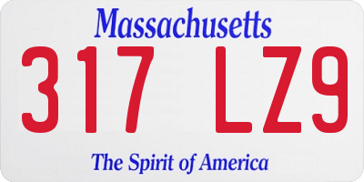 MA license plate 317LZ9